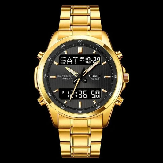 Skmei – 2049 – Multifunctional Waterproof Watch – Golden