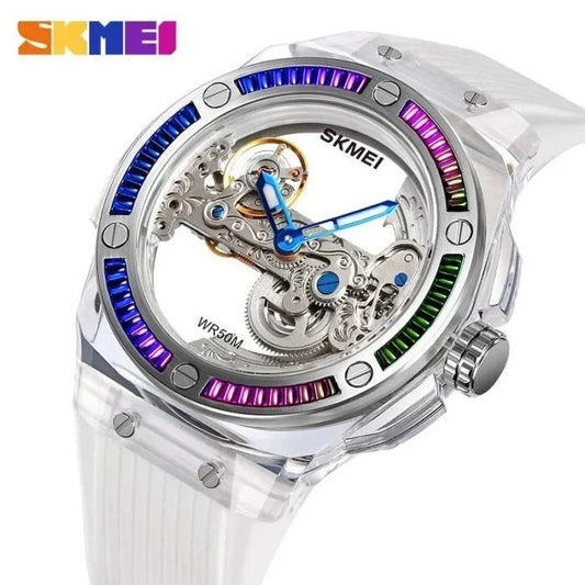 Skmei – M032 – Hollow Automatic 50M Waterproof – White